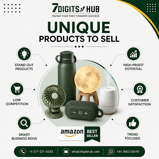 Unique Amazon products to sell featuring high-demand, low-competition product ideas for Amazon FBA business growth.